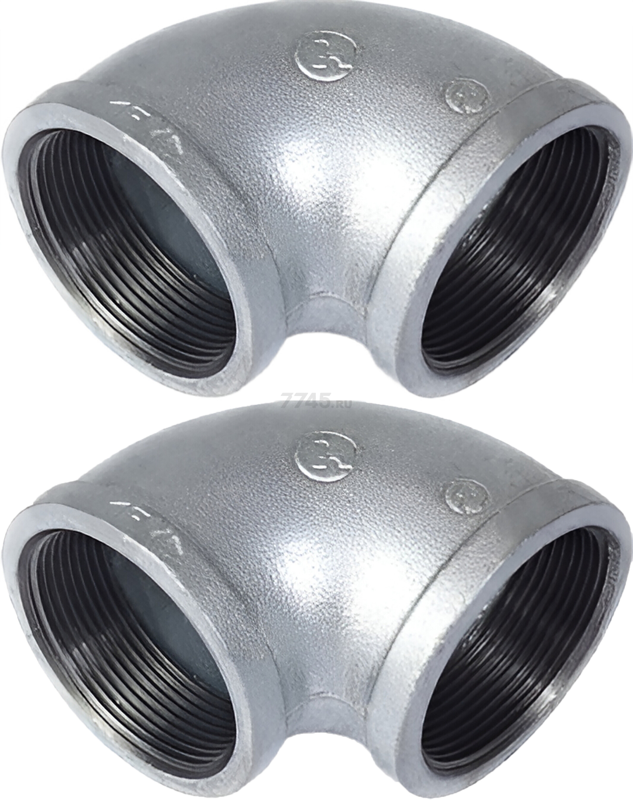 Угольник чугунный с внутренней резьбой 1/2" оцинкованный AV ENGINEERING 2 штуки (AVEC400000012)