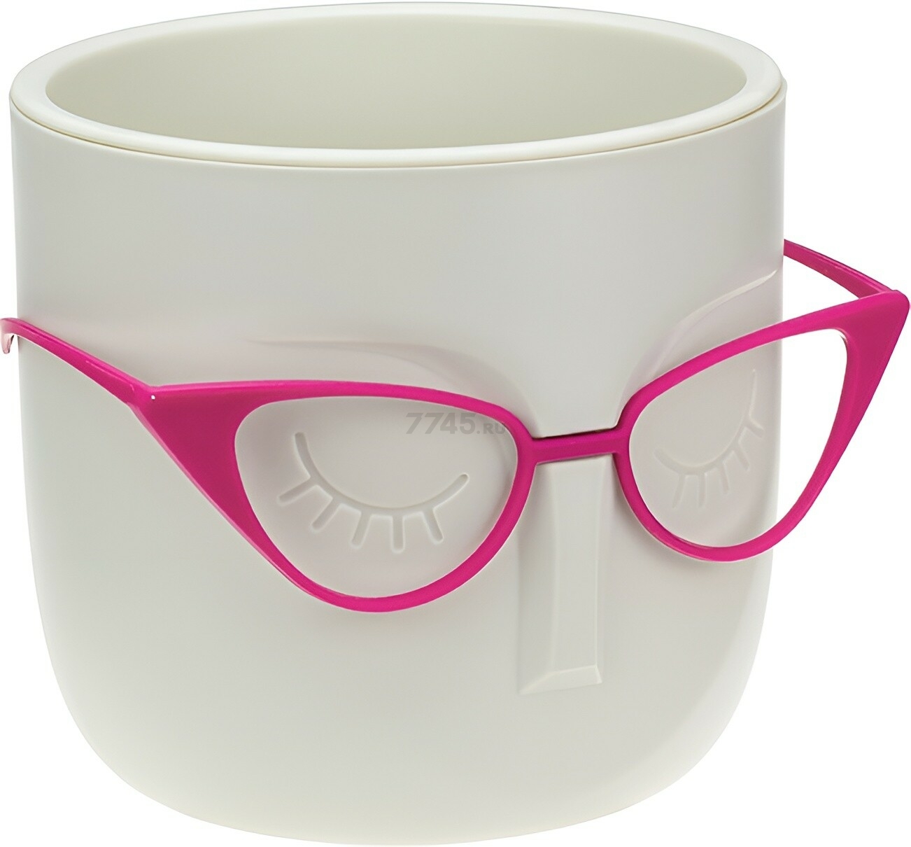 Кашпо для цветов IDEA Мари d11,5 см со вставкой белый ротанг (М3075) - Фото 2