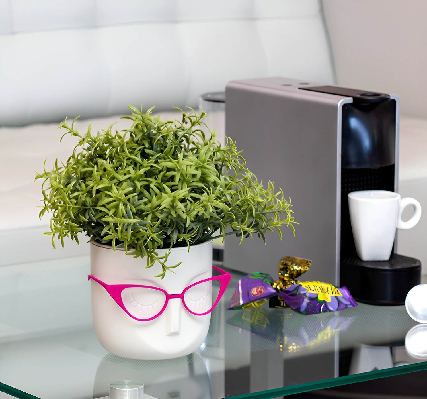 Кашпо для цветов IDEA Мари d11,5 см со вставкой белый ротанг (М3075) - Фото 7