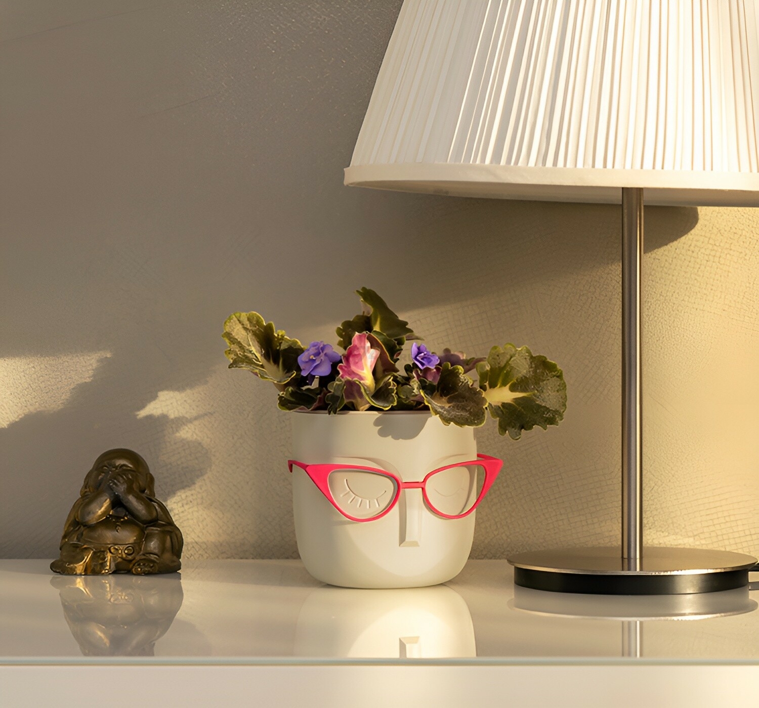 Кашпо для цветов IDEA Мари d11,5 см со вставкой белый ротанг (М3075) - Фото 9