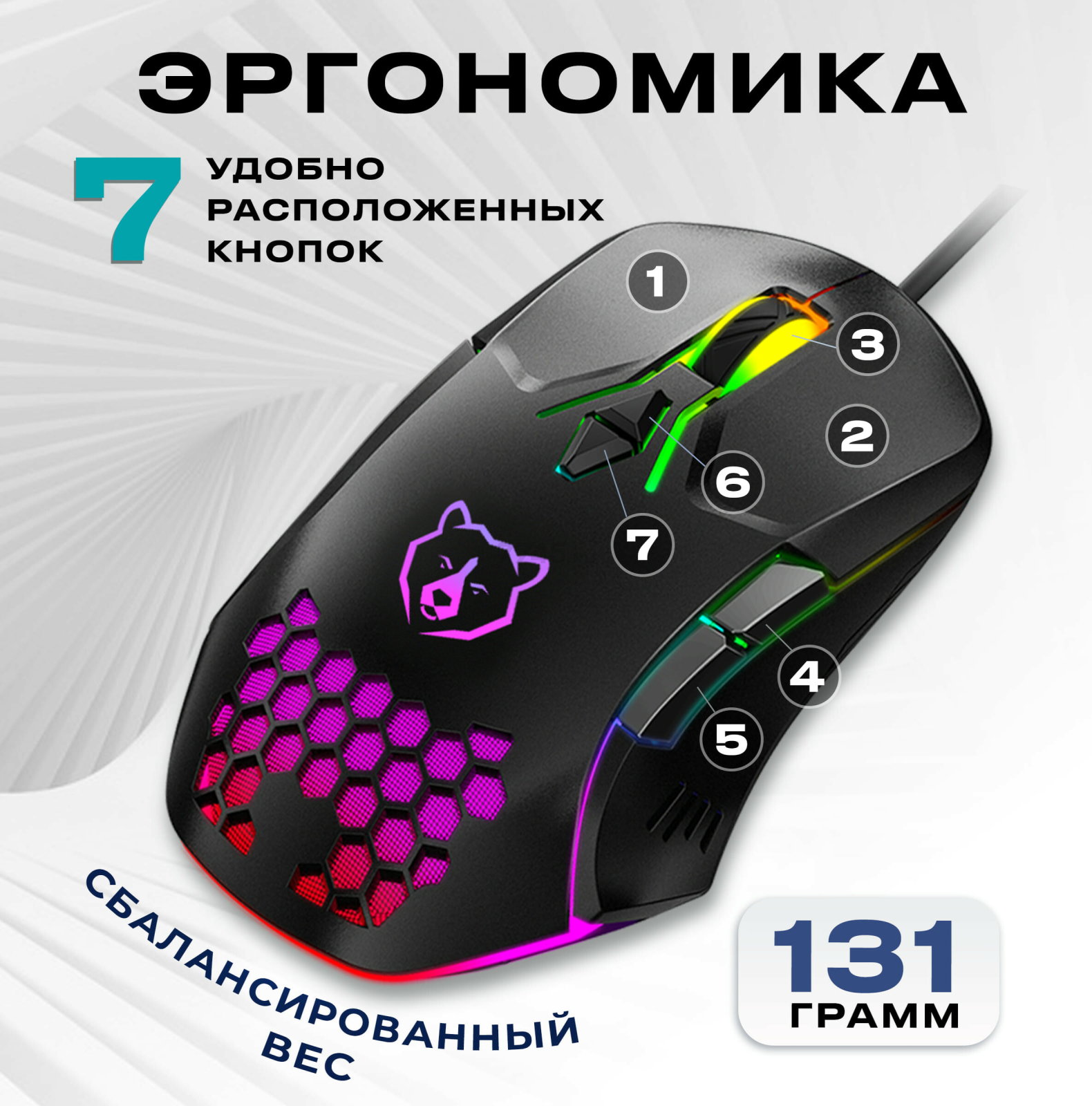 Мышь игровая URZUS Raid (UR-5495111) - Фото 3