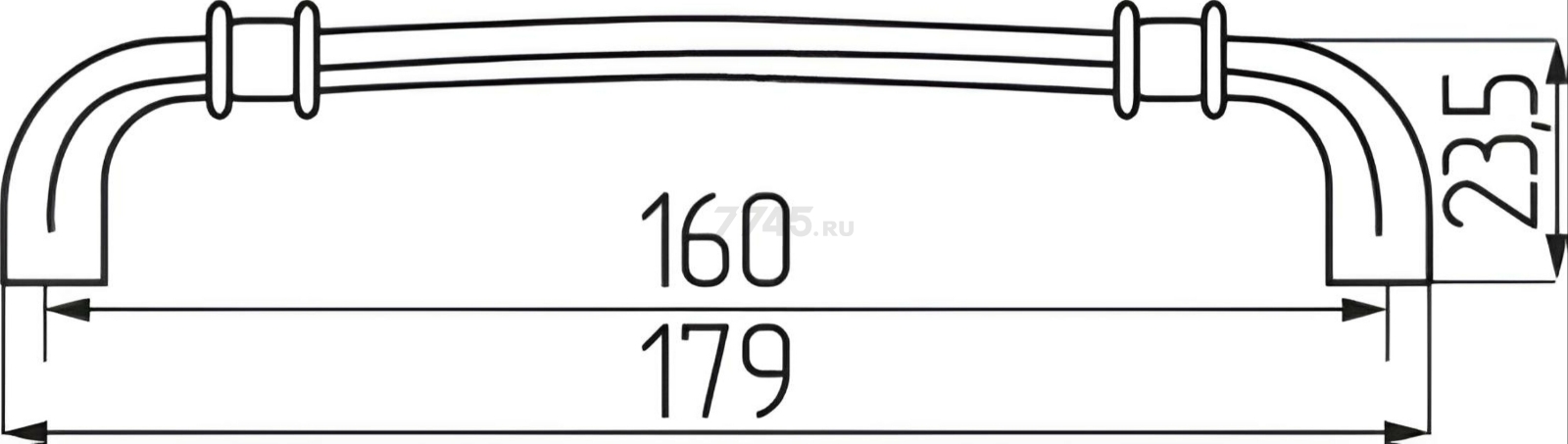 Ручка мебельная скоба STARFIX L-160 античная бронза (SMF-10777) - Фото 2