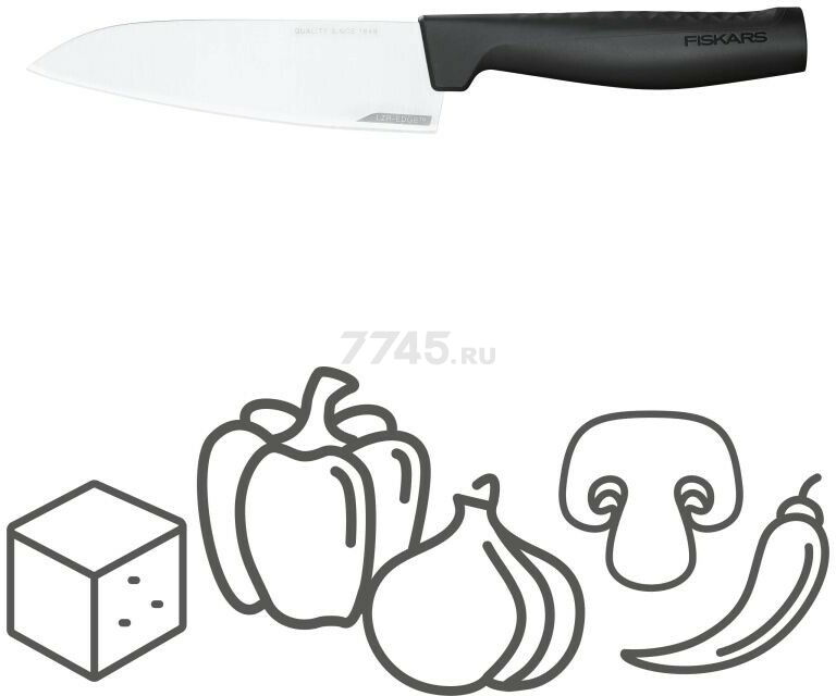 Нож поварской средний FISKARS Hard Edge 14 см (1051749) - Фото 2