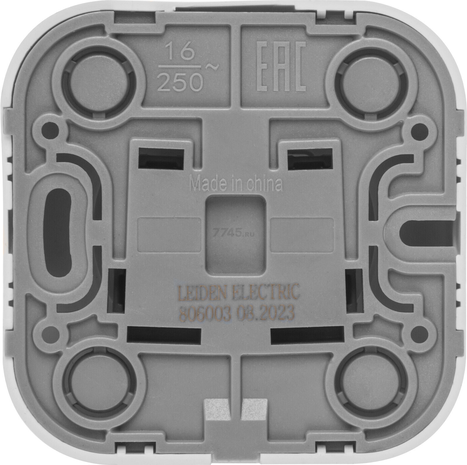 Розетка открытая без заземления LEIDEN ELECTRIC Bailly белая (806003) - Фото 4