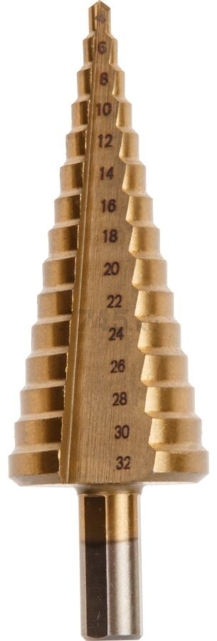 Сверло по металлу ступенчатое 4-32 мм ВОЛАТ HSS TiN (87020-32) - Фото 2
