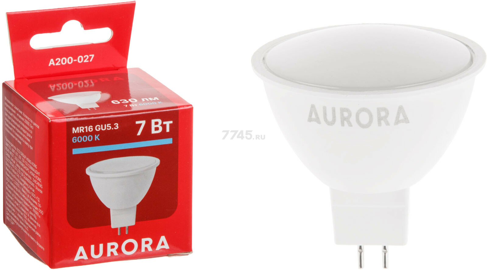 Лампа светодиодная GU5.3 AURORA STARTUL MR16 7 Вт 6000K (A200-027)