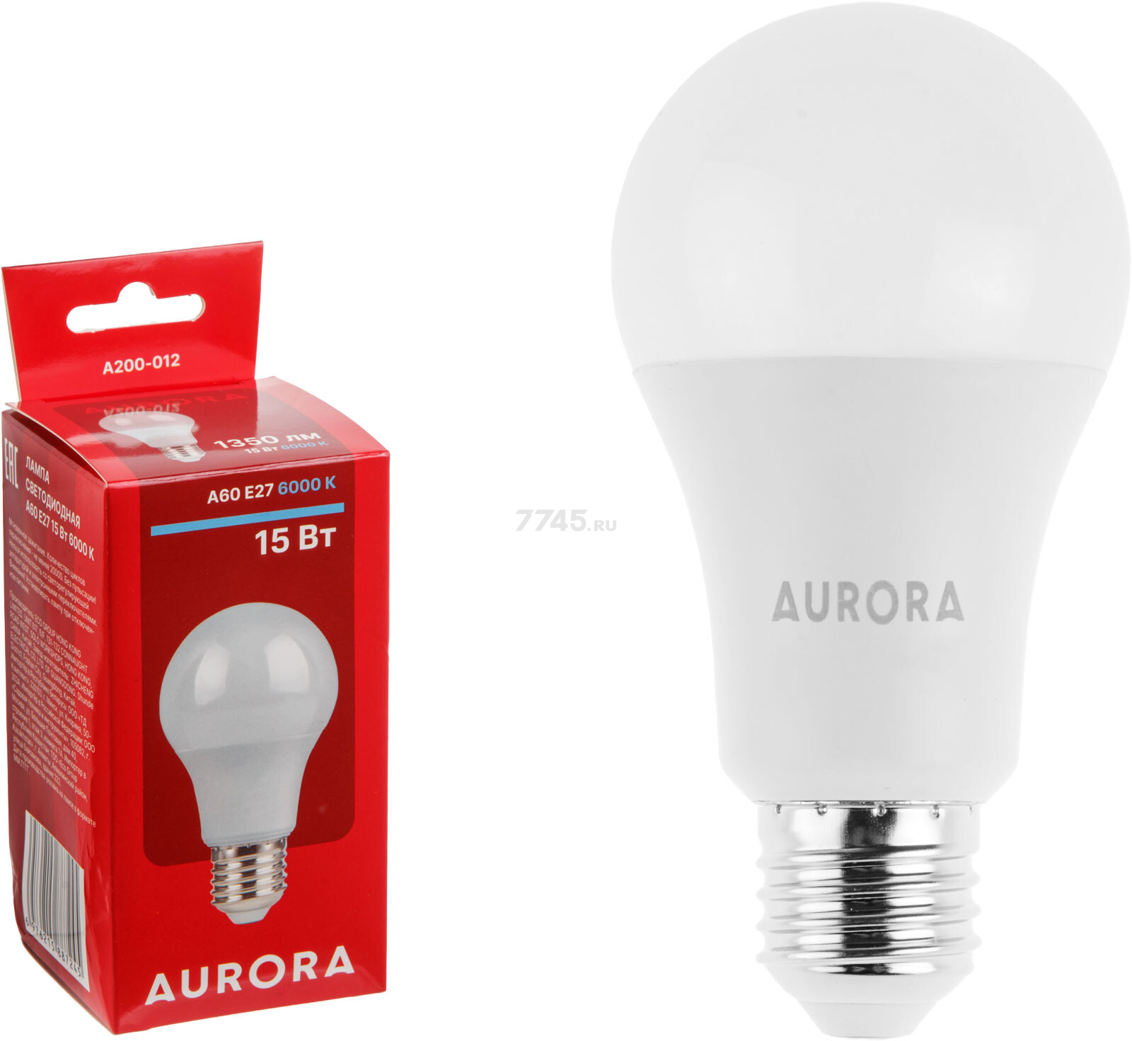 Лампа светодиодная E27 AURORA STARTUL A60 15 Вт 6000K (A200-012)