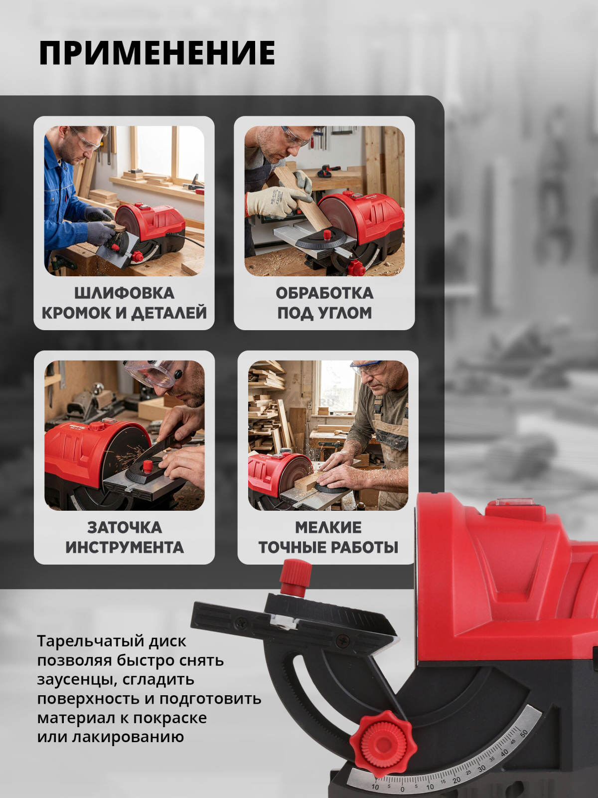 Станок деревообрабатывающий шлифовальный тарельчатый WORTEX DG 1214 (1334607) - Фото 5