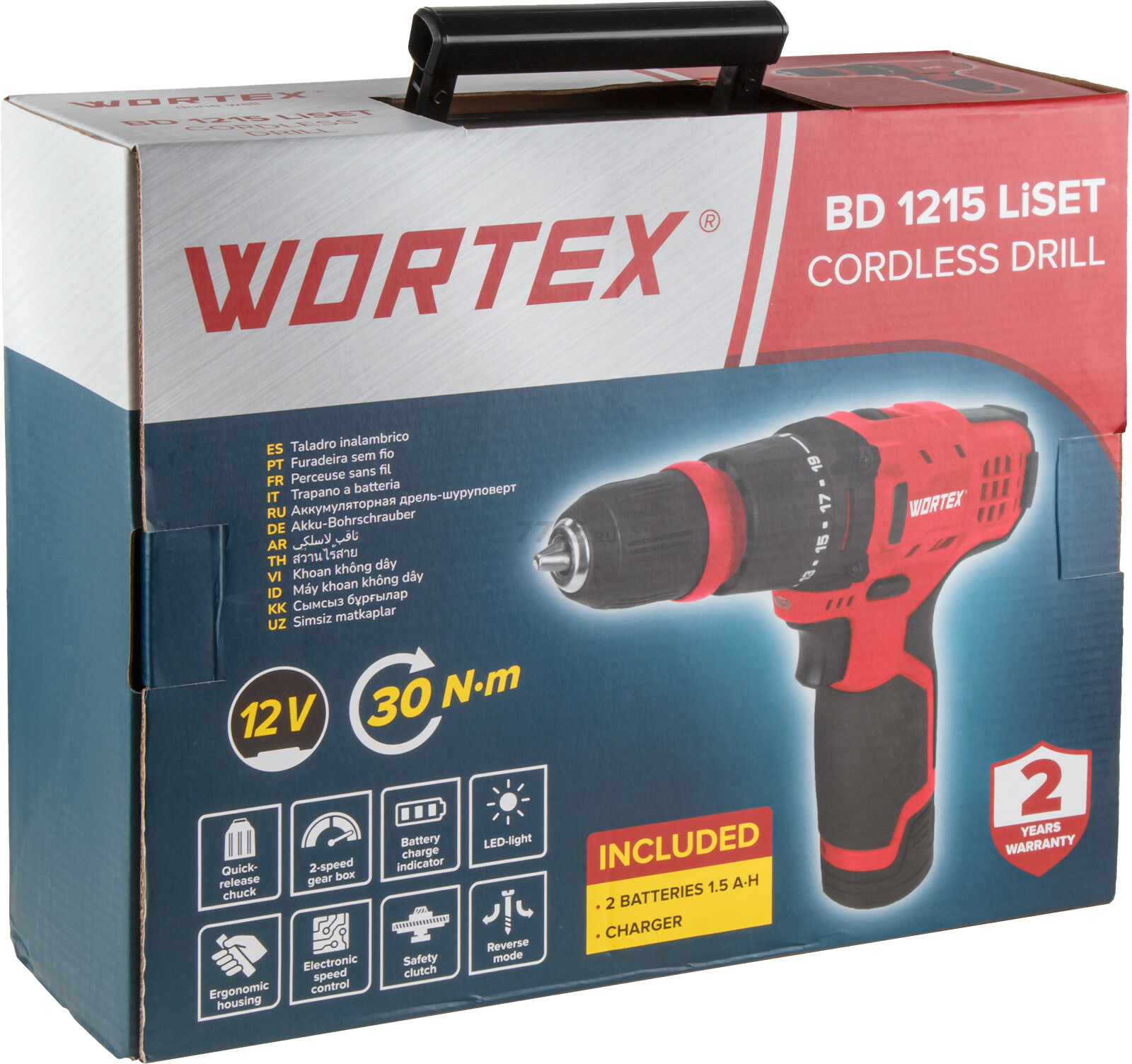 Дрель-шуруповерт аккумуляторная WORTEX BD 1215 Li SET (1326470) - Фото 13
