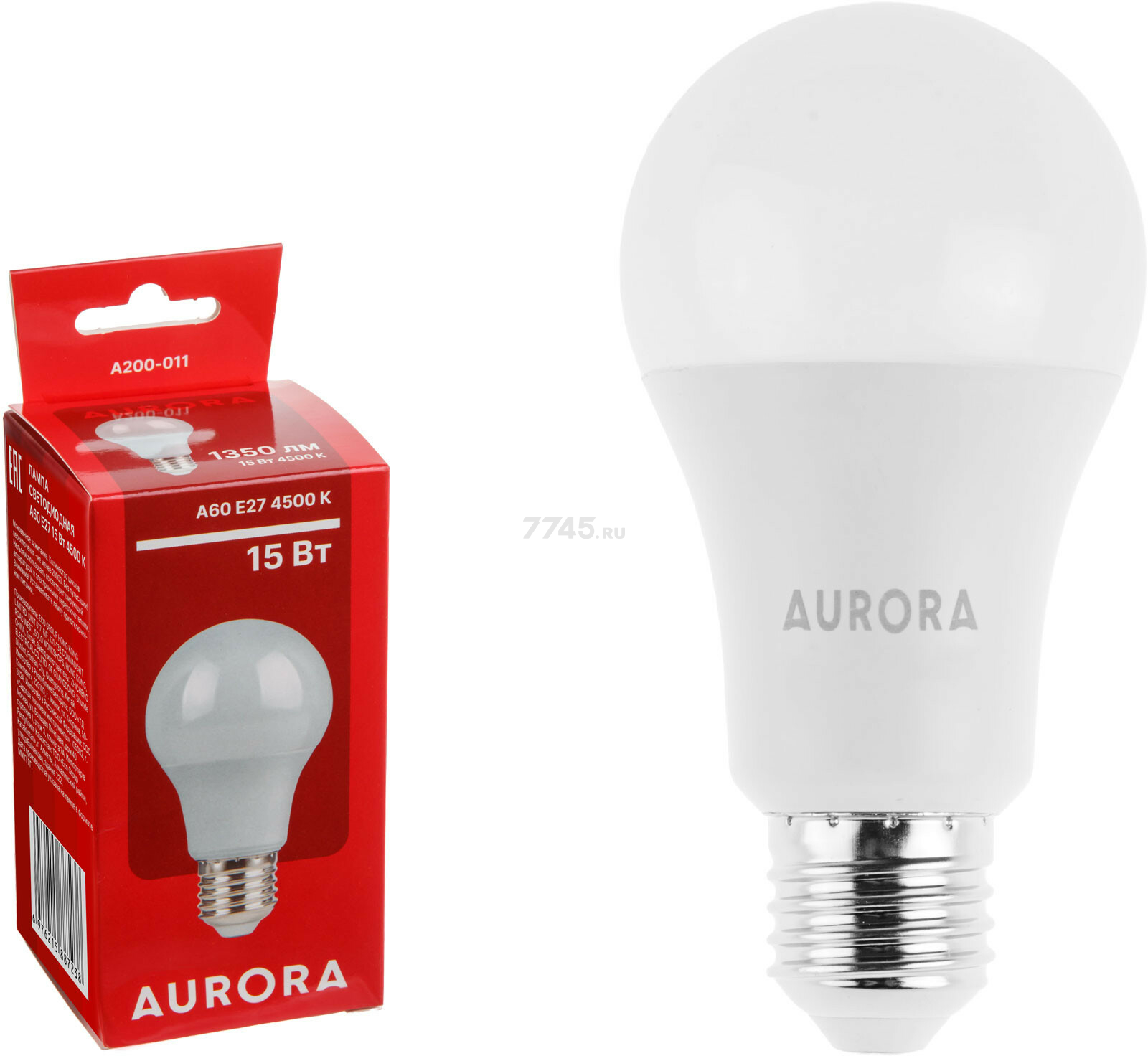 Лампа светодиодная E27 AURORA STARTUL A60 15 Вт 4500K (A200-011)