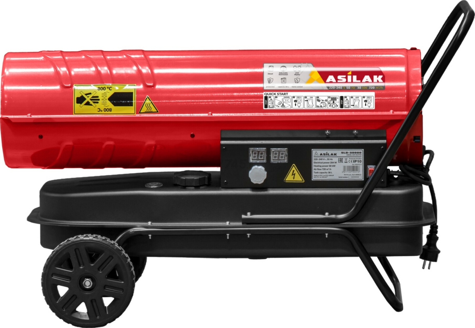 Пушка тепловая дизельная ASILAK SLD-30000 прямой нагрев (AS6312-2) - Фото 2