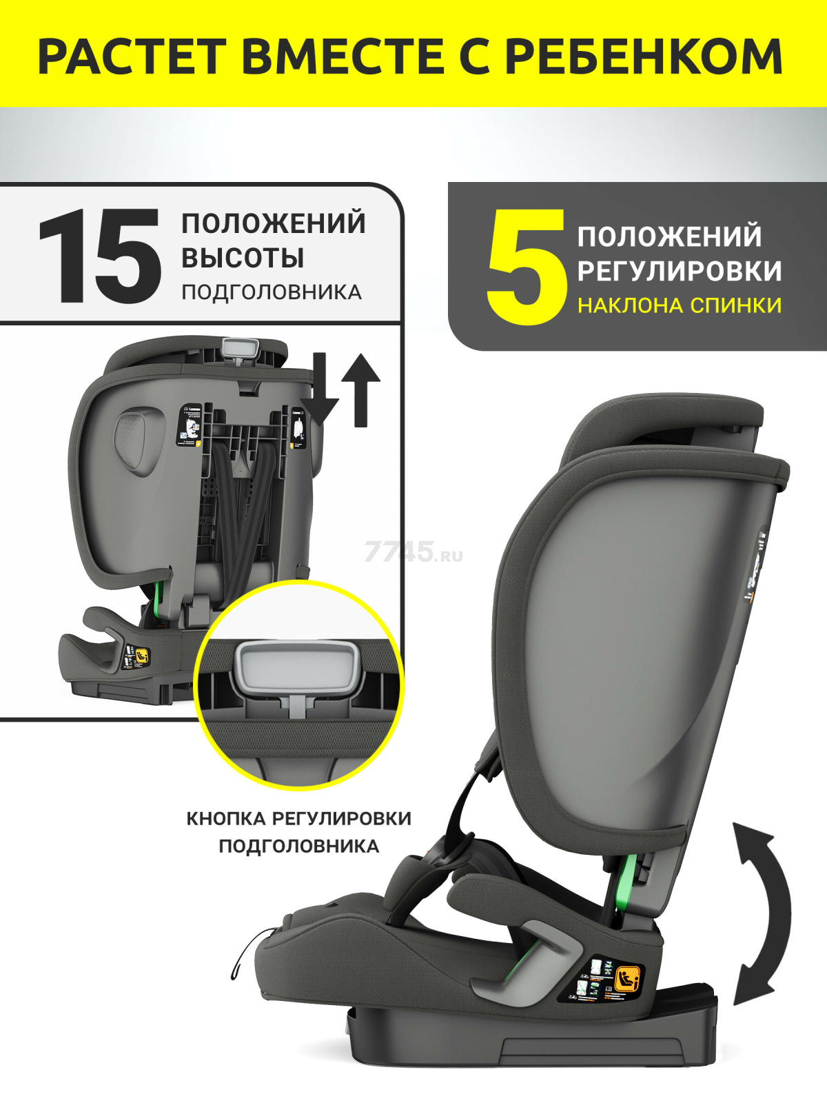 Автокресло BONBINI Voyage Dark Grey (BO-323115) - Фото 7