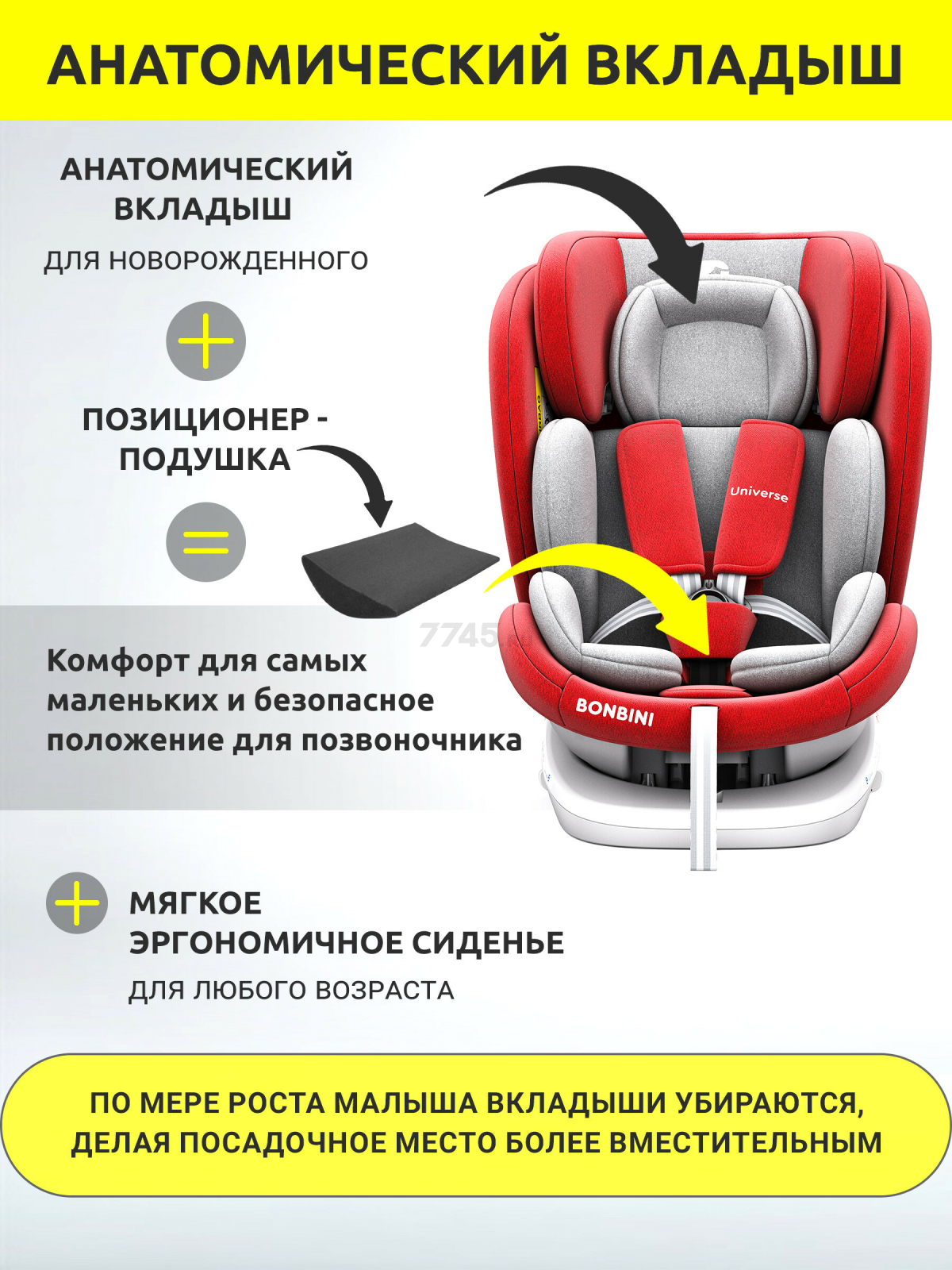 Автокресло BONBINI Universe Red (BO-323111) - Фото 5