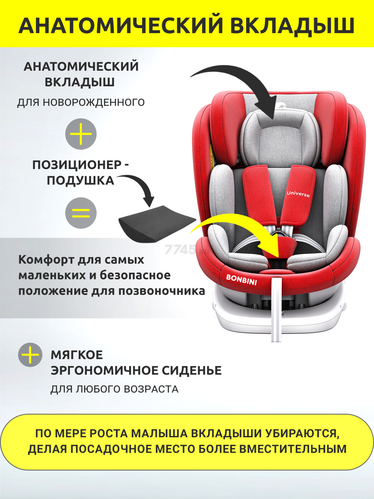 Автокресло BONBINI Universe Red (BO-323111) - Фото 5