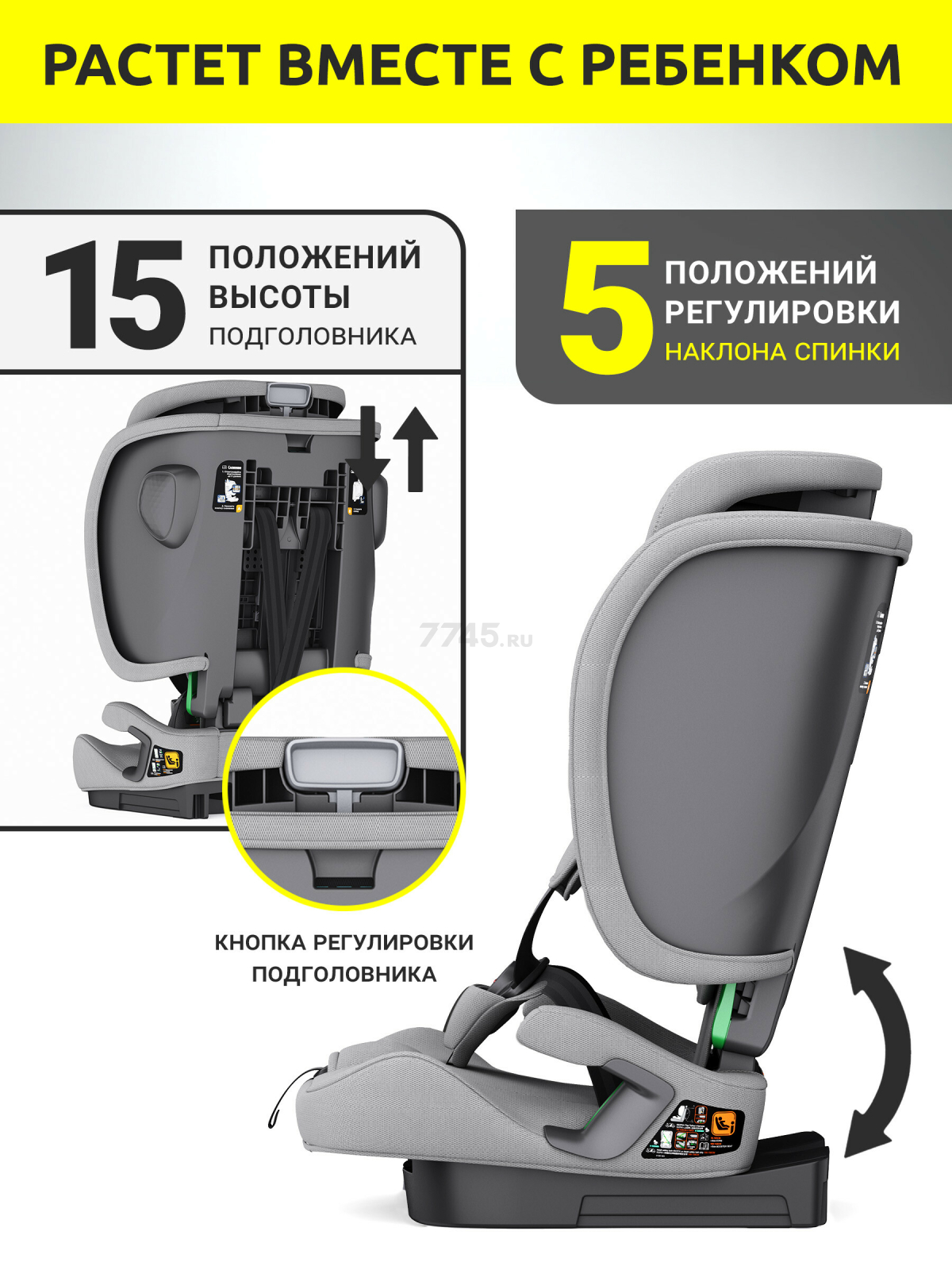 Автокресло BONBINI Voyage Grey (BO-323114) - Фото 7