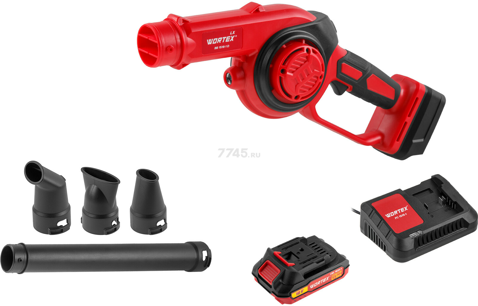 Воздуходувка аккумуляторная WORTEX LX BB 1518-1 D XLT SET (1334644)