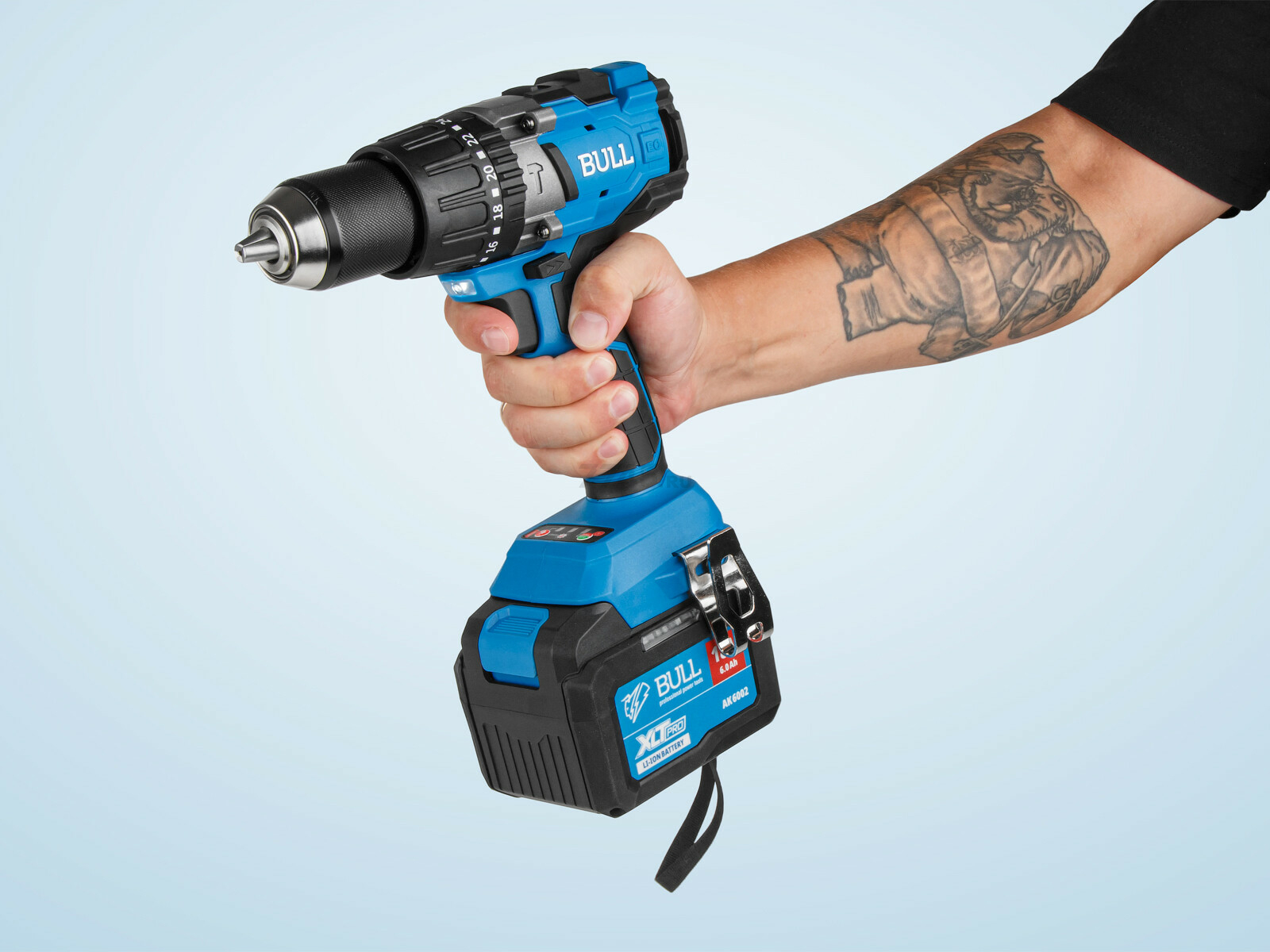 Дрель-шуруповерт аккумуляторная ударная BULL SR 1805 XLTpro (1329604) - Фото 12
