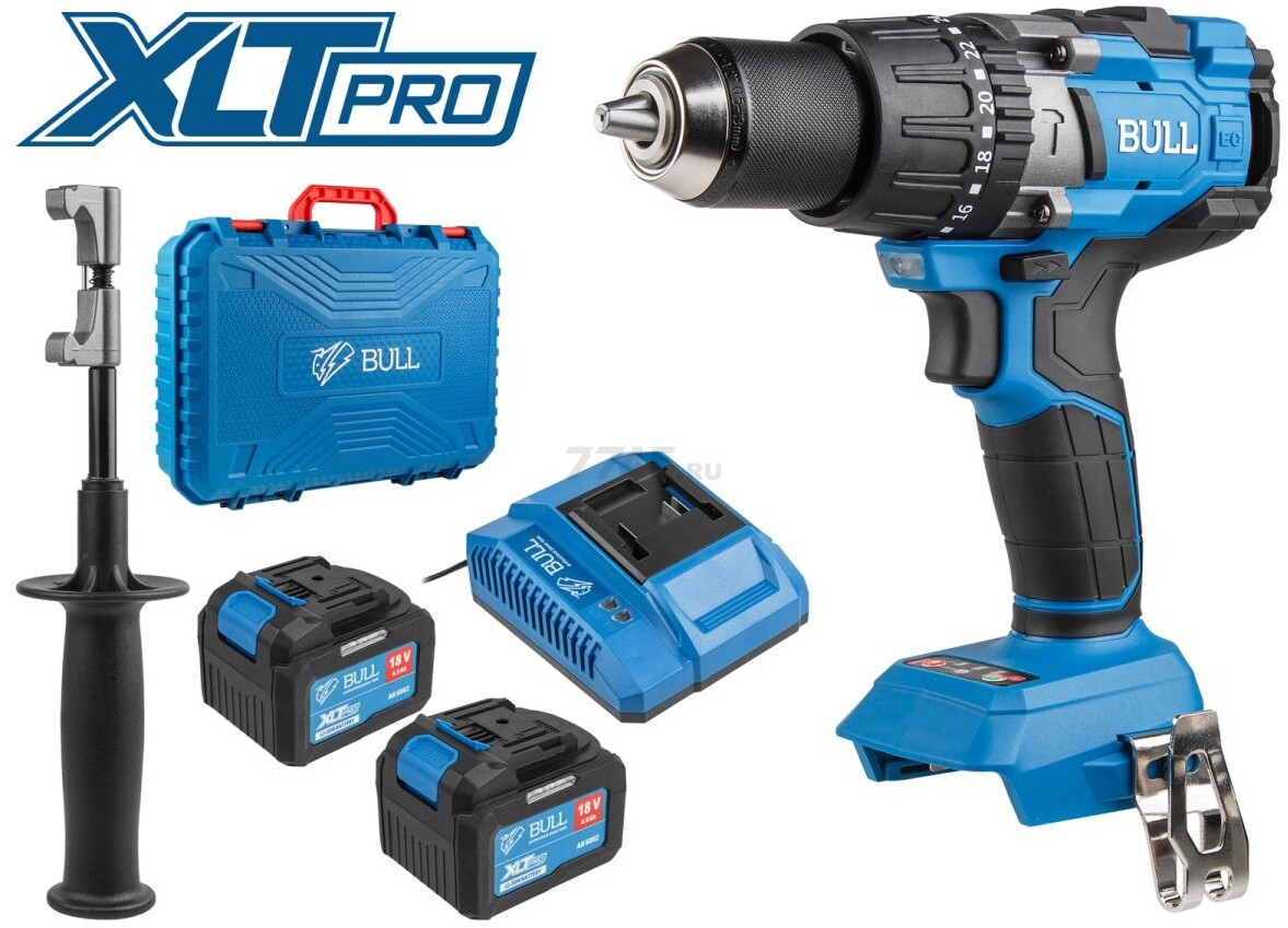 Дрель-шуруповерт аккумуляторная ударная BULL SR 1805 XLTpro (1329604)