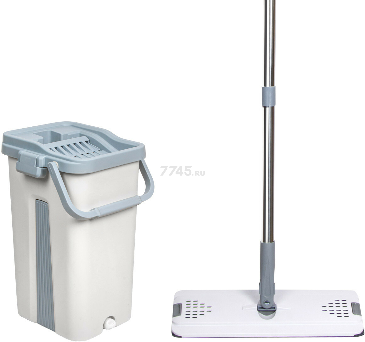 Швабра с отжимным ведром PERFECTO LINEA Scratch Anet бежевая (43-022024) - Фото 5