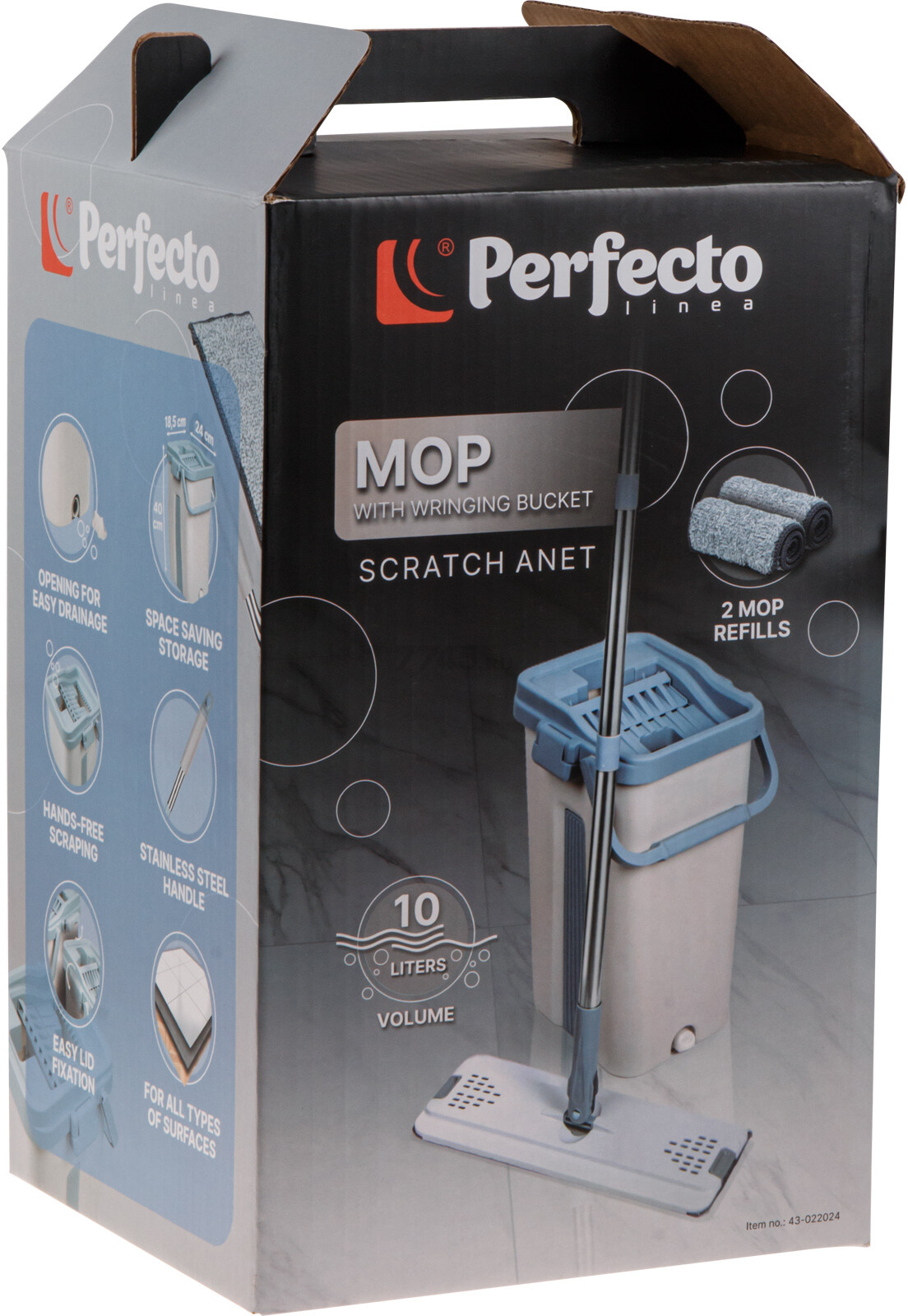 Швабра с отжимным ведром PERFECTO LINEA Scratch Anet бежевая (43-022024) - Фото 15