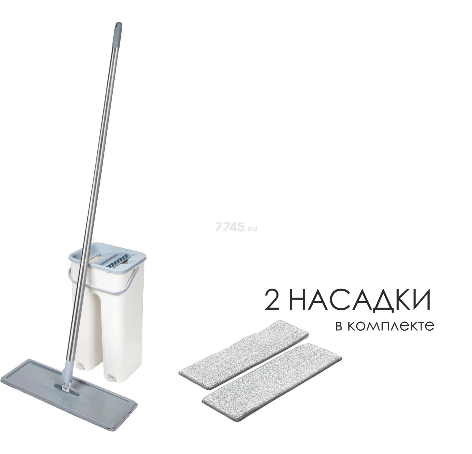Швабра с отжимным ведром PERFECTO LINEA Scratch mop бежевая (43-012024) - Фото 3