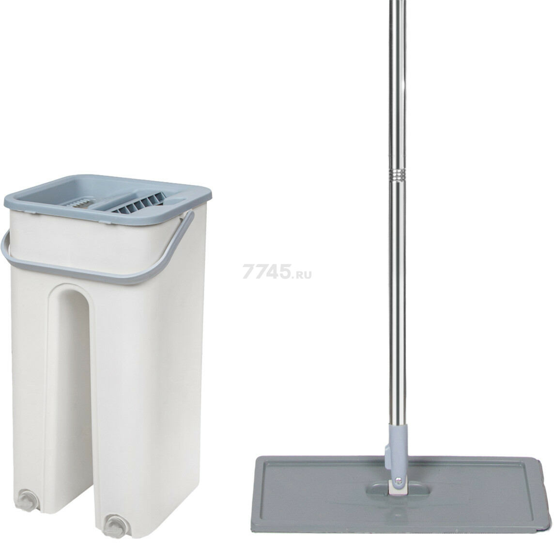 Швабра с отжимным ведром PERFECTO LINEA Scratch mop бежевая (43-012024) - Фото 5