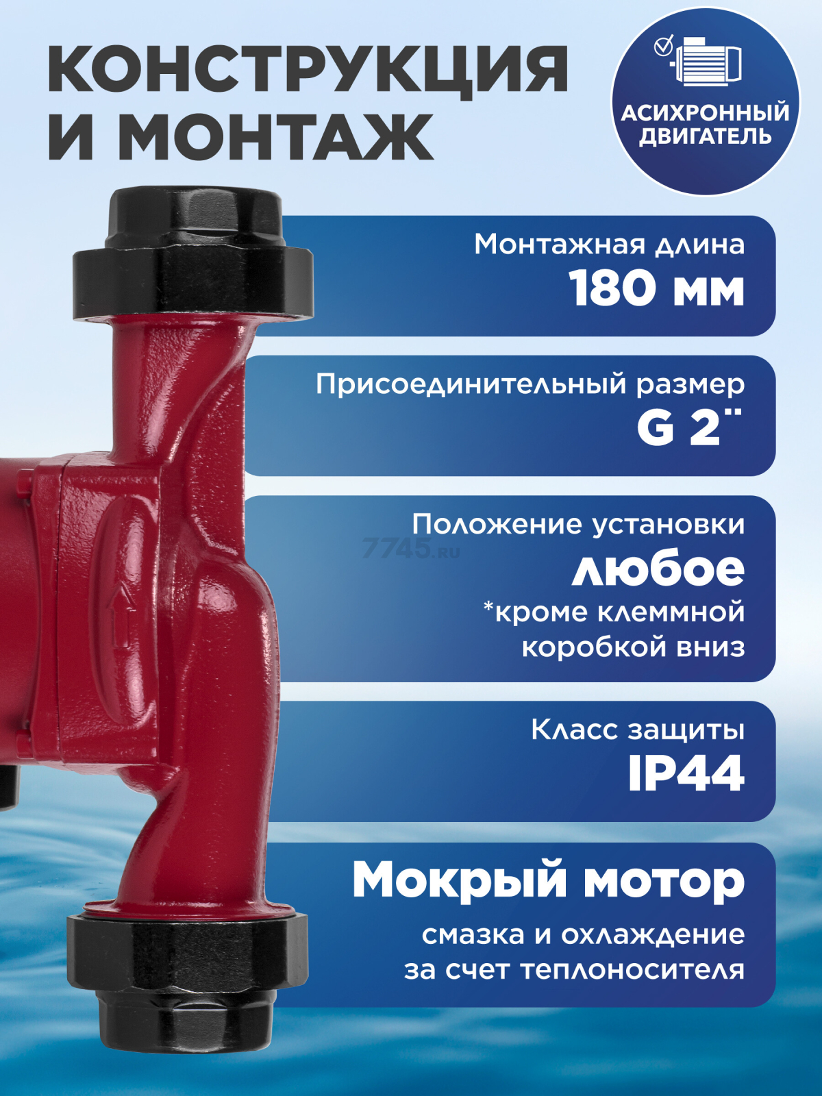 Насос циркуляционный A&P Titan-RS32-60-180 (AP118T010) - Фото 5