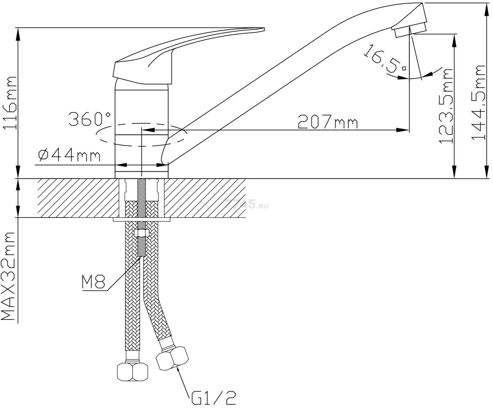 Смеситель для кухни AV ENGINEERING Shu (AVSHU4-A135-442) - Фото 2