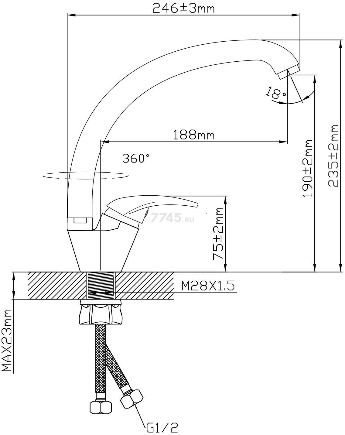 Смеситель для кухни AV ENGINEERING Urs (AVURS4-A120-559) - Фото 2