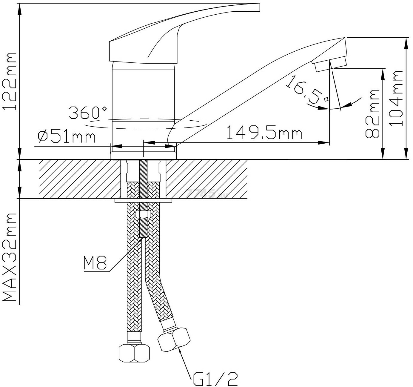 Смеситель для кухни D35, серия 670 ECONOCE (EC0670) - Фото 2