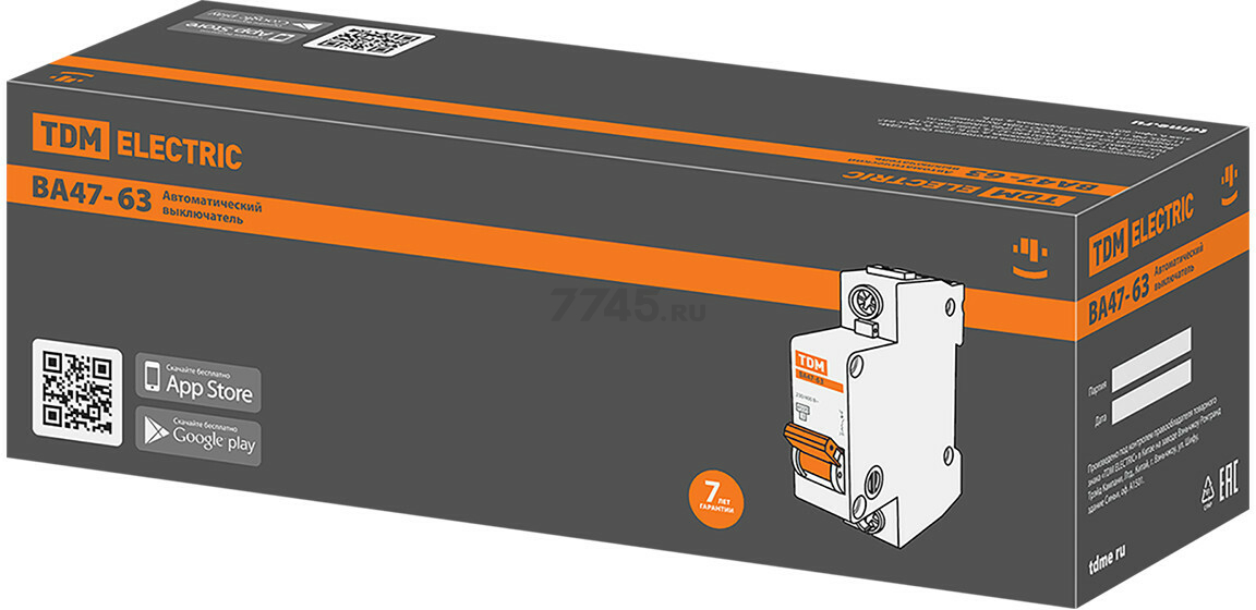 Автоматический выключатель TDM ВА47-63 1Р 16А С 4,5кА (SQ0218-0003) - Фото 7