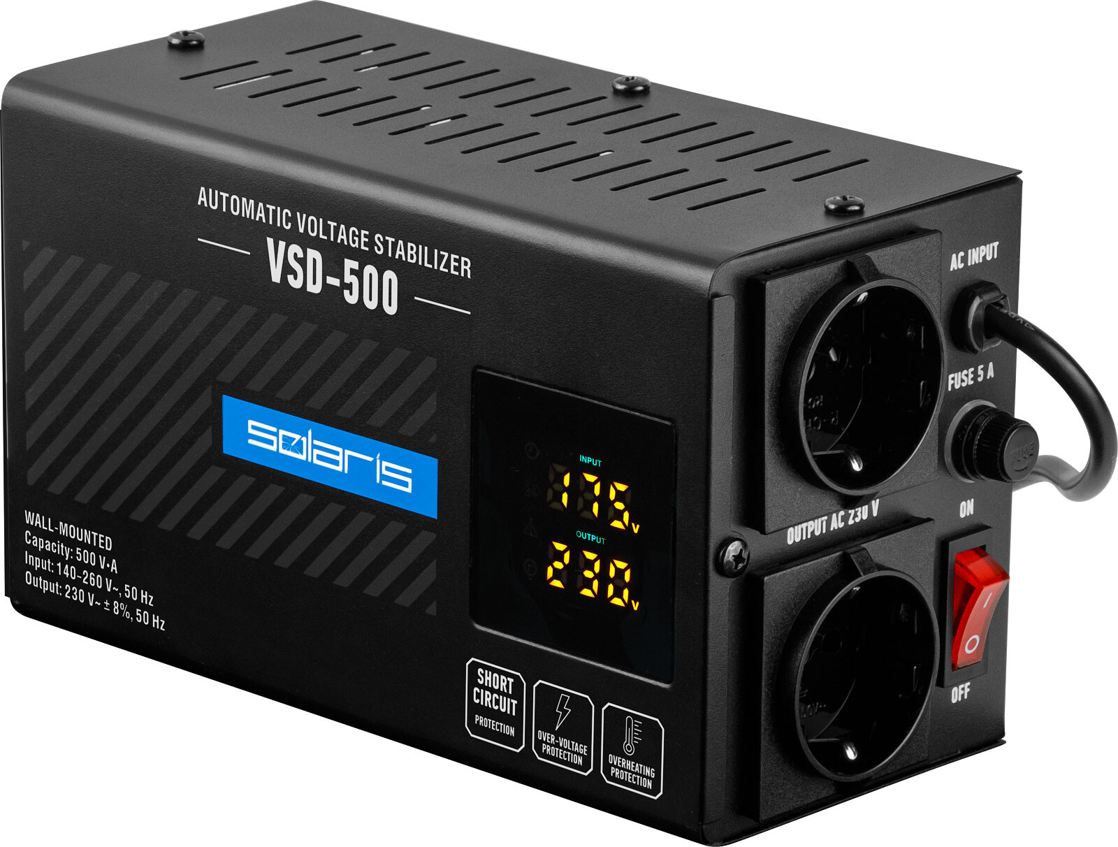 Стабилизатор напряжения SOLARIS VSD-500 (SL4510-1) - Фото 8