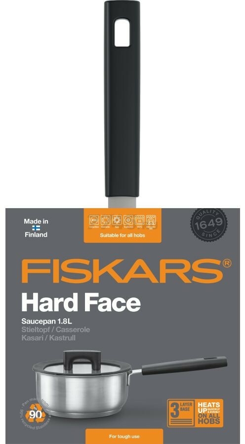 Кастрюля из нержавеющей стали 1,8 л FISKARS Hard Face (1052239) - Фото 4