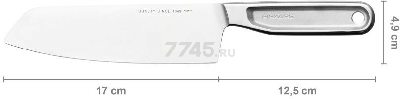 Нож сантоку FISKARS All Steel 17 см (1062884) - Фото 3