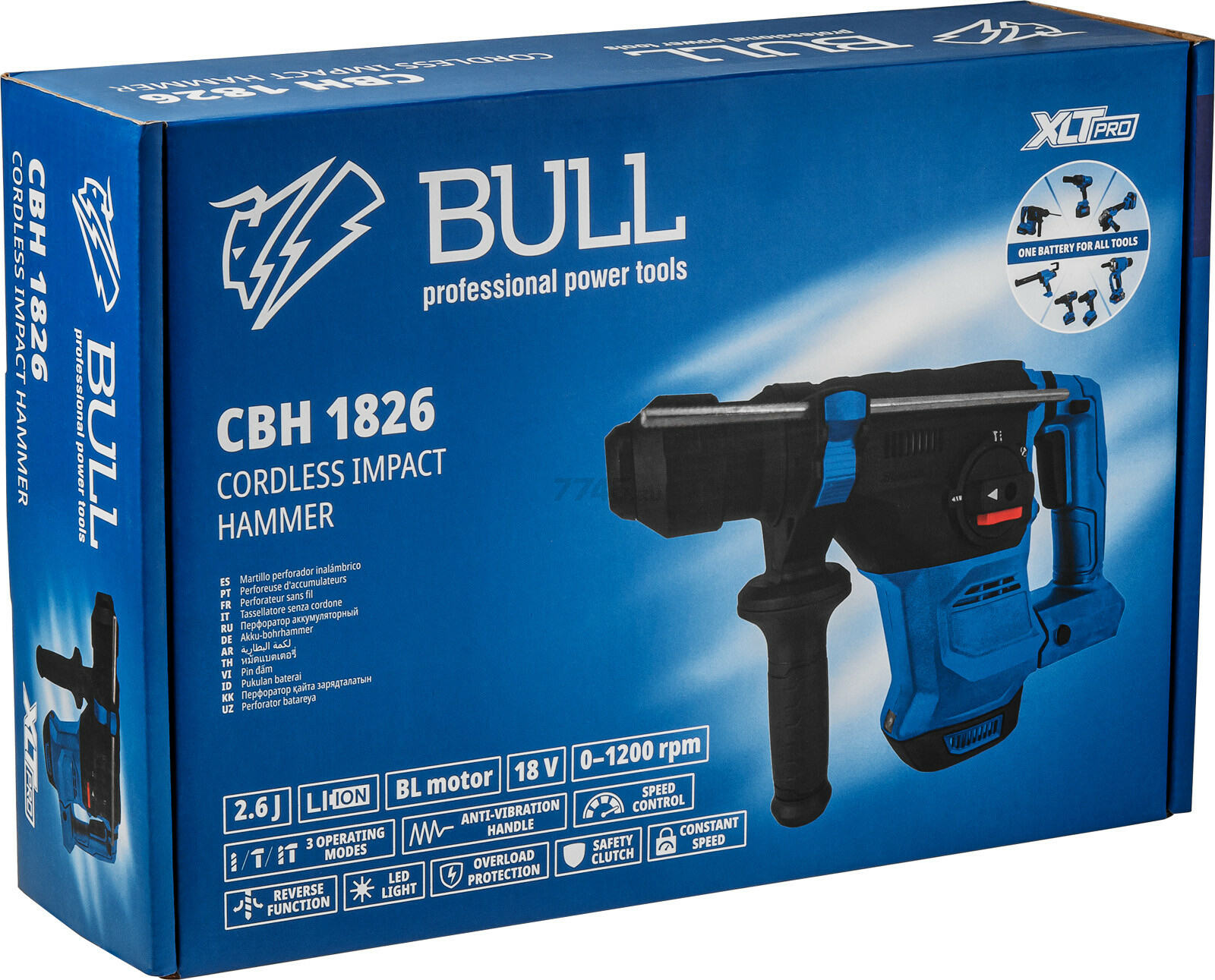 Перфоратор аккумуляторный BULL CBH 1826 XLTpro SOLO (1333734) - Фото 8