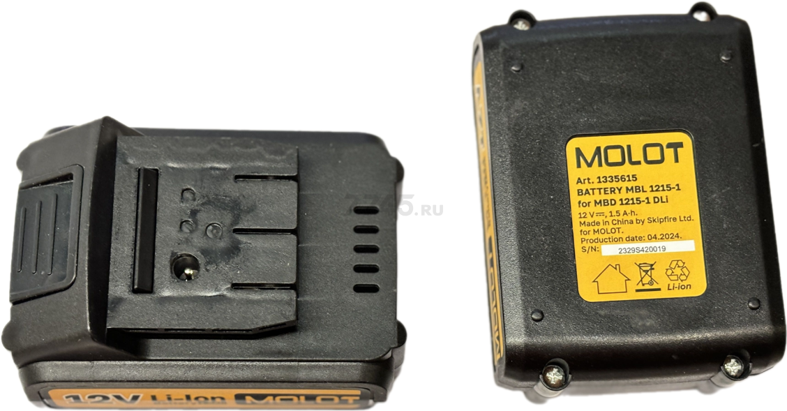 Аккумулятор 12В 1,5Ач MOLOT MBL 1215-1 для MBD 1215-1 DLi (1335615)