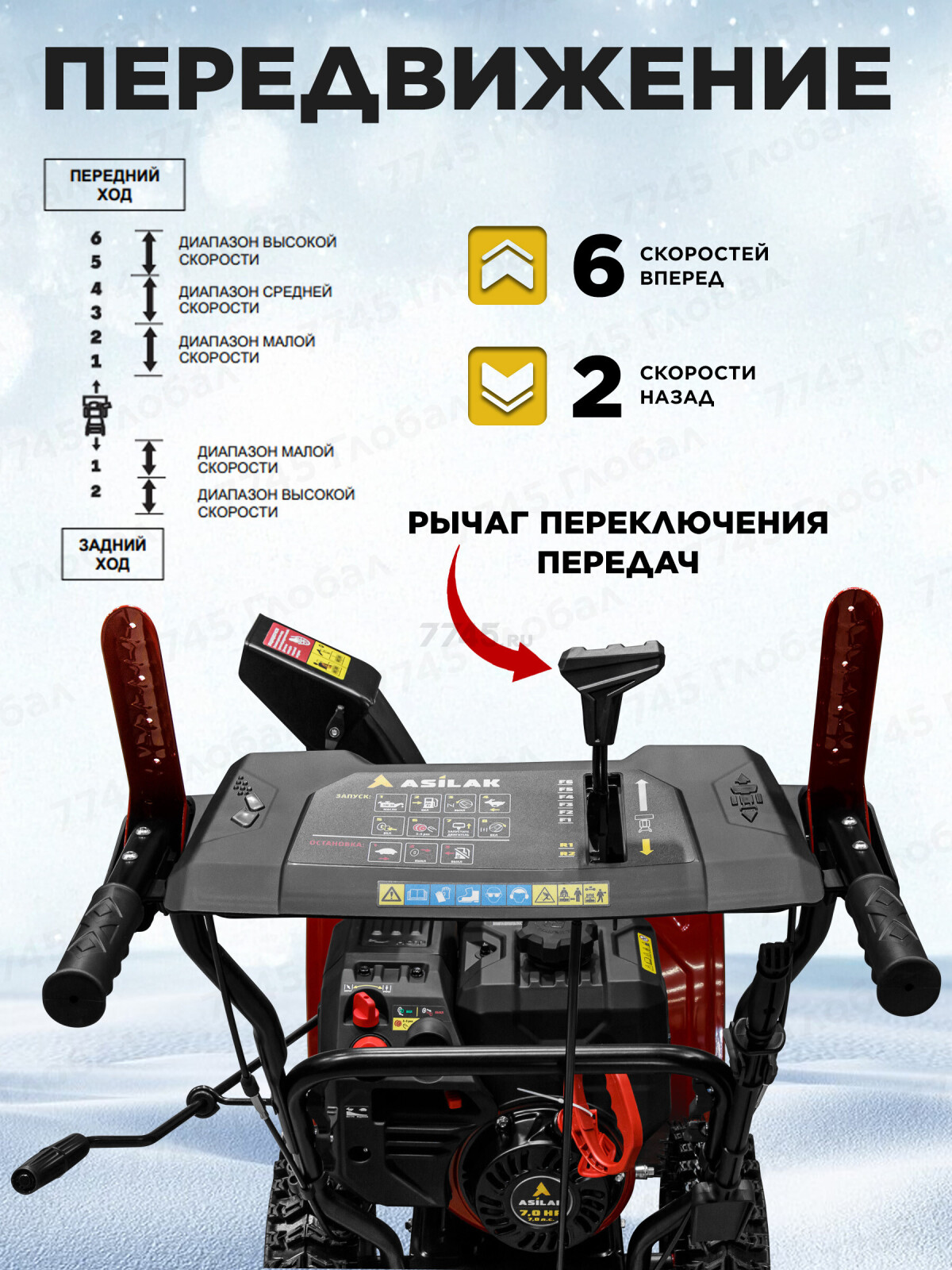 Снегоуборщик бензиновый ASILAK SBG-756 (AS2311-1) - Фото 4