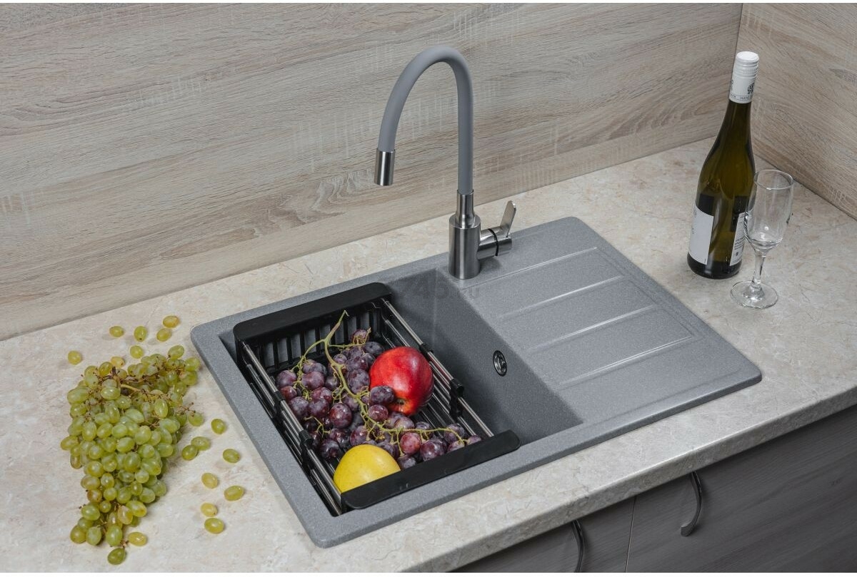 Мойка из искусственного камня AV ENGINEERING Mista серебро (AVE615440SLA) - Фото 3