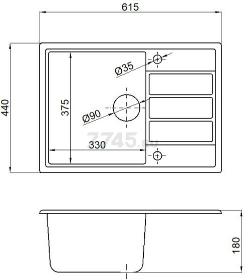 Мойка из искусственного камня AV ENGINEERING Mista серебро (AVE615440SLA) - Фото 4