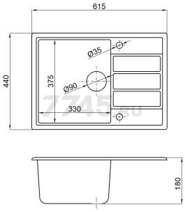 Мойка из искусственного камня AV ENGINEERING Mista серый (AVE615440GRA) - Фото 4