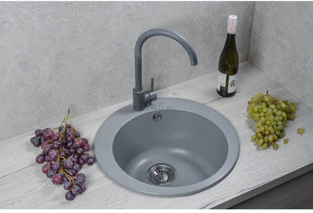 Мойка из искусственного камня AV ENGINEERING Point серебро (AVE495495SLA) - Фото 3