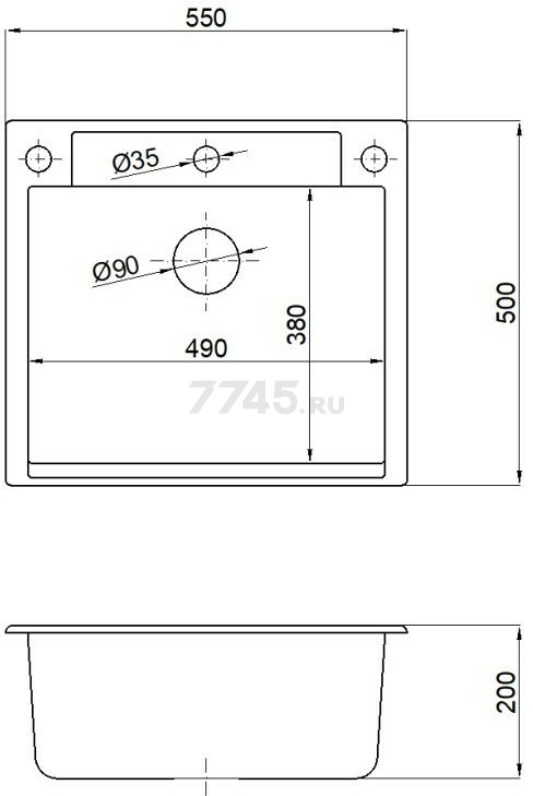 Мойка из искусственного камня AV ENGINEERING Unit серебро (AVE550500SLA) - Фото 4