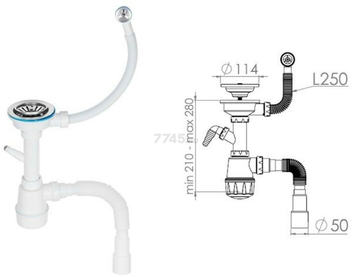 Мойка из искусственного камня AV ENGINEERING Unit серебро (AVE550500SLA) - Фото 5