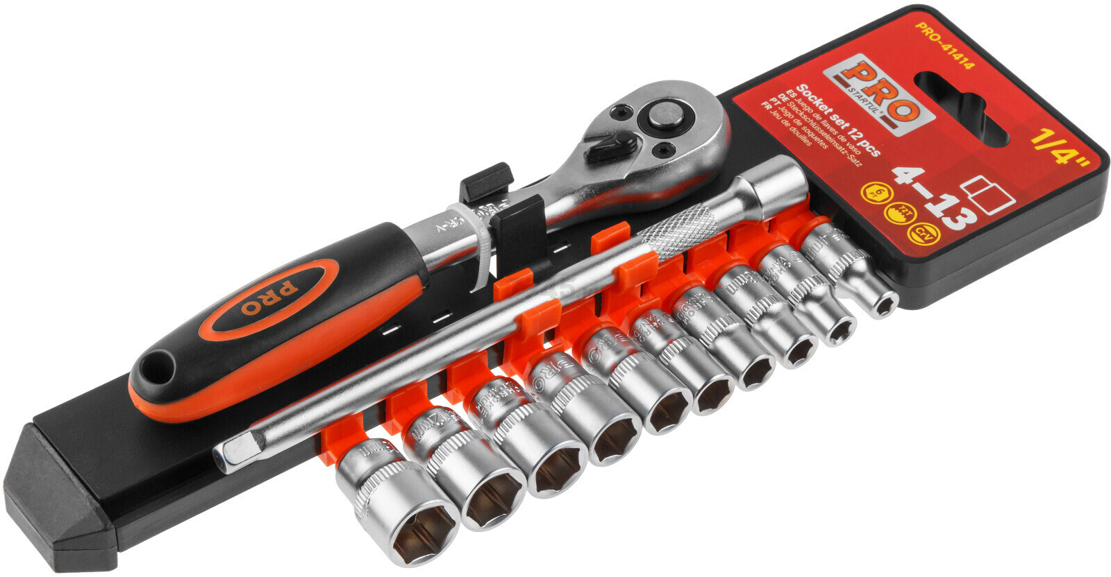 Набор головок 1/4" 4-13 мм 12 предметов PRO STARTUL (PRO-41414) - Фото 4