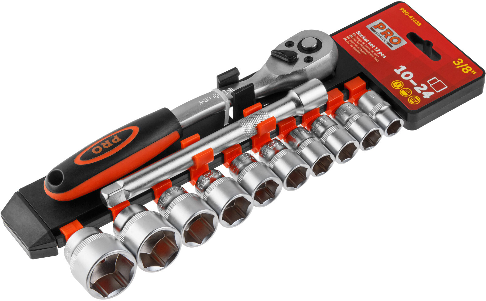 Набор головок 3/8" 10-24 мм 12 предметов PRO STARTUL (PRO-41438) - Фото 4