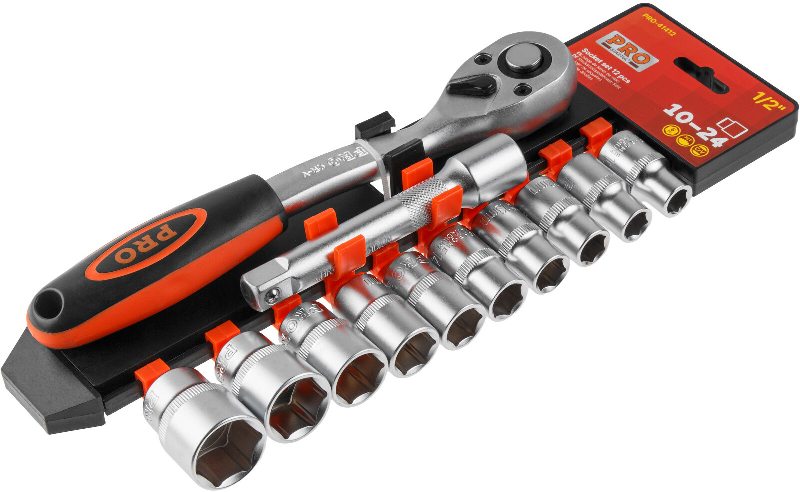 Набор головок 1/2" 10-24 мм 12 предметов PRO STARTUL (PRO-41412) - Фото 4