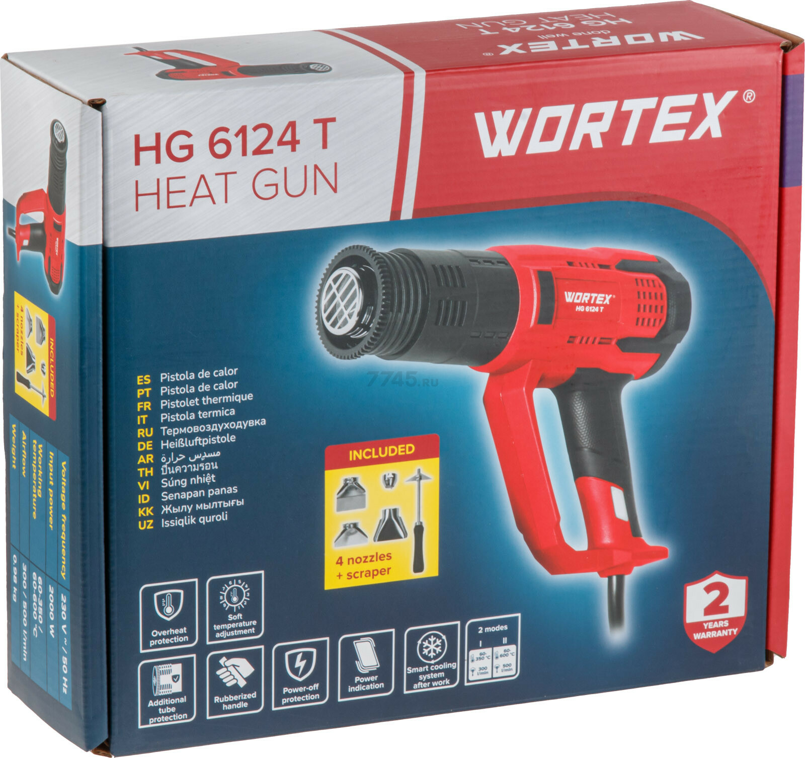 Фен строительный (термовоздуходувка) WORTEX HG 6124 T (1334742) - Фото 9
