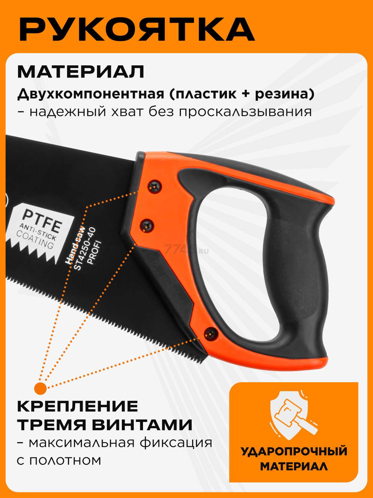 Ножовка по дереву 400 мм 11 TPI STARTUL Profi (ST4250-40) - Фото 3