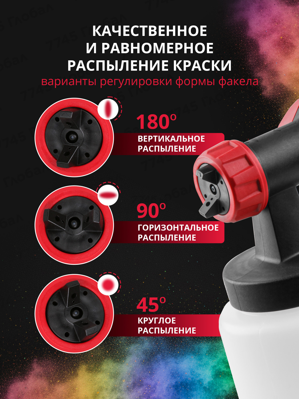 Краскораспылитель электрический WORTEX PS 1165-1 (1325733) - Фото 4