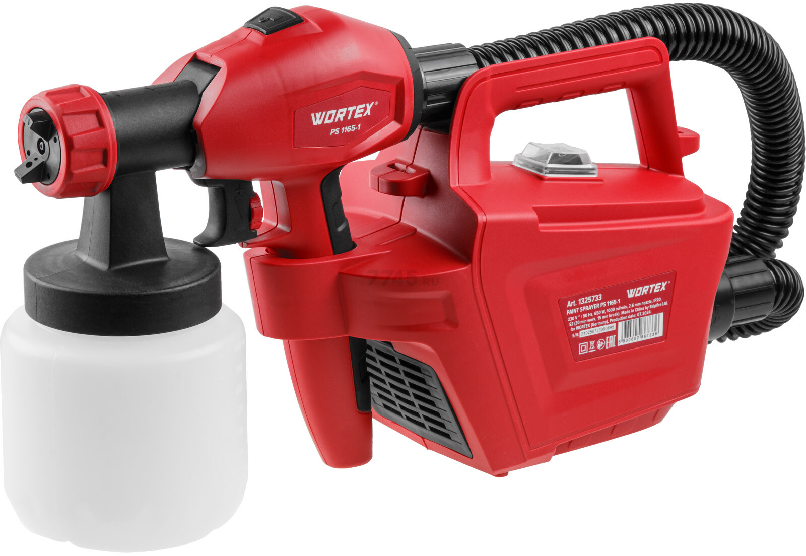 Краскораспылитель электрический WORTEX PS 1165-1 (1325733) - Фото 10